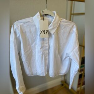 Zara cropped shirt with silver stud details
